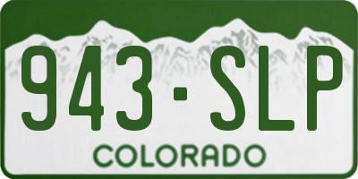 CO license plate 943SLP