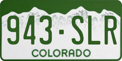 CO license plate 943SLR