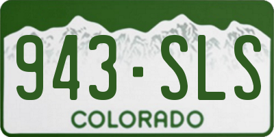 CO license plate 943SLS