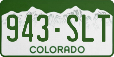 CO license plate 943SLT
