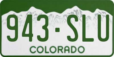 CO license plate 943SLU