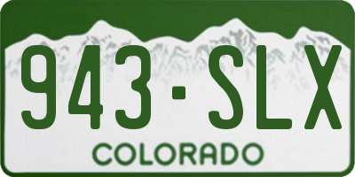 CO license plate 943SLX
