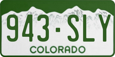 CO license plate 943SLY
