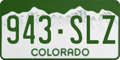 CO license plate 943SLZ