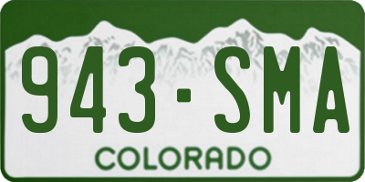 CO license plate 943SMA