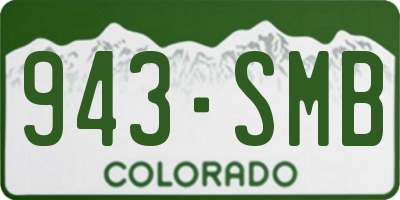 CO license plate 943SMB