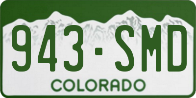 CO license plate 943SMD