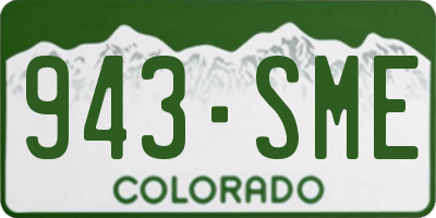 CO license plate 943SME