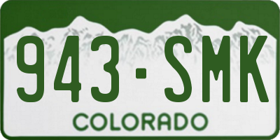 CO license plate 943SMK
