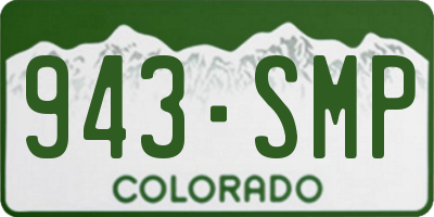 CO license plate 943SMP