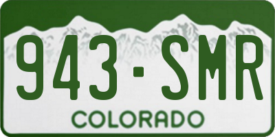 CO license plate 943SMR