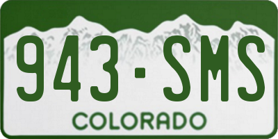 CO license plate 943SMS
