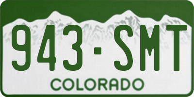 CO license plate 943SMT