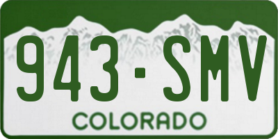 CO license plate 943SMV