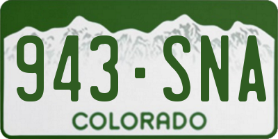 CO license plate 943SNA