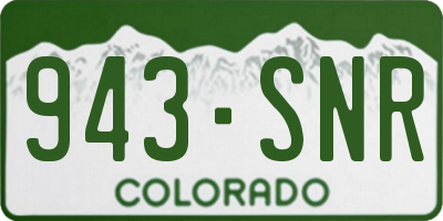CO license plate 943SNR