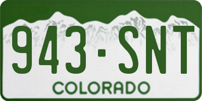 CO license plate 943SNT