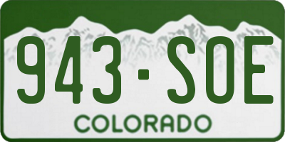 CO license plate 943SOE