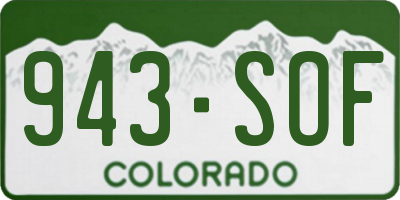 CO license plate 943SOF
