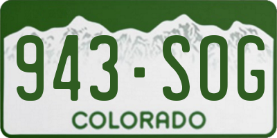 CO license plate 943SOG