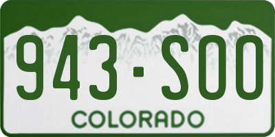 CO license plate 943SOO