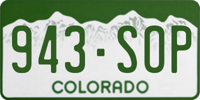 CO license plate 943SOP
