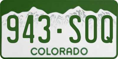 CO license plate 943SOQ