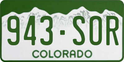 CO license plate 943SOR