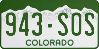CO license plate 943SOS
