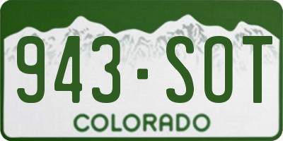 CO license plate 943SOT