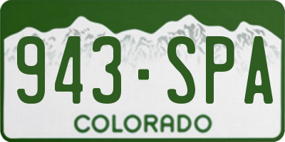 CO license plate 943SPA