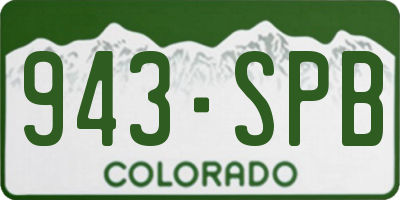 CO license plate 943SPB
