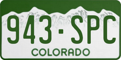CO license plate 943SPC