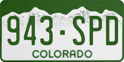 CO license plate 943SPD