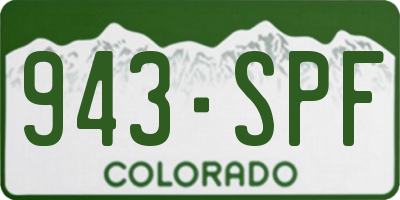 CO license plate 943SPF