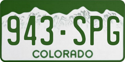 CO license plate 943SPG