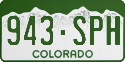 CO license plate 943SPH