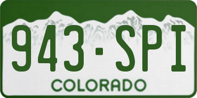 CO license plate 943SPI