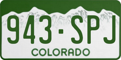 CO license plate 943SPJ