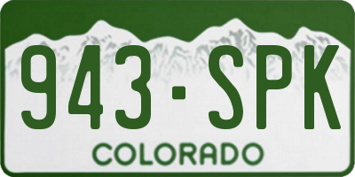 CO license plate 943SPK