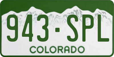 CO license plate 943SPL
