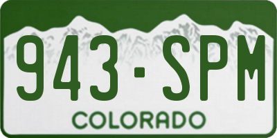 CO license plate 943SPM
