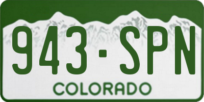 CO license plate 943SPN