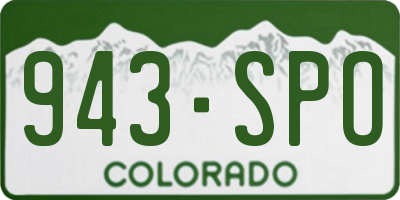 CO license plate 943SPO