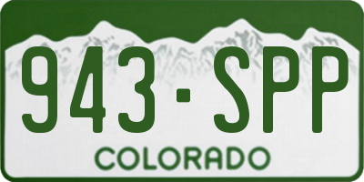 CO license plate 943SPP