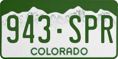 CO license plate 943SPR