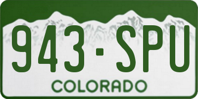 CO license plate 943SPU