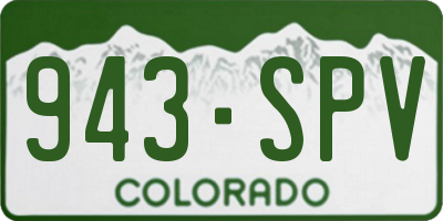 CO license plate 943SPV