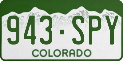 CO license plate 943SPY