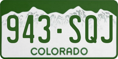 CO license plate 943SQJ